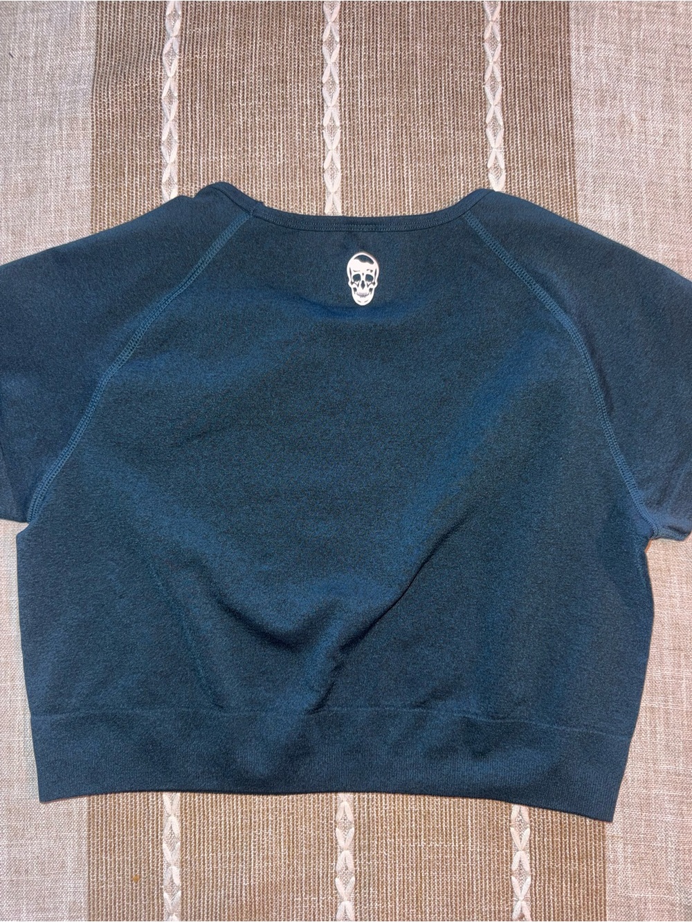 Cropped Short Sleeve Performance Top in Deep Teal - Picture 4 of 4